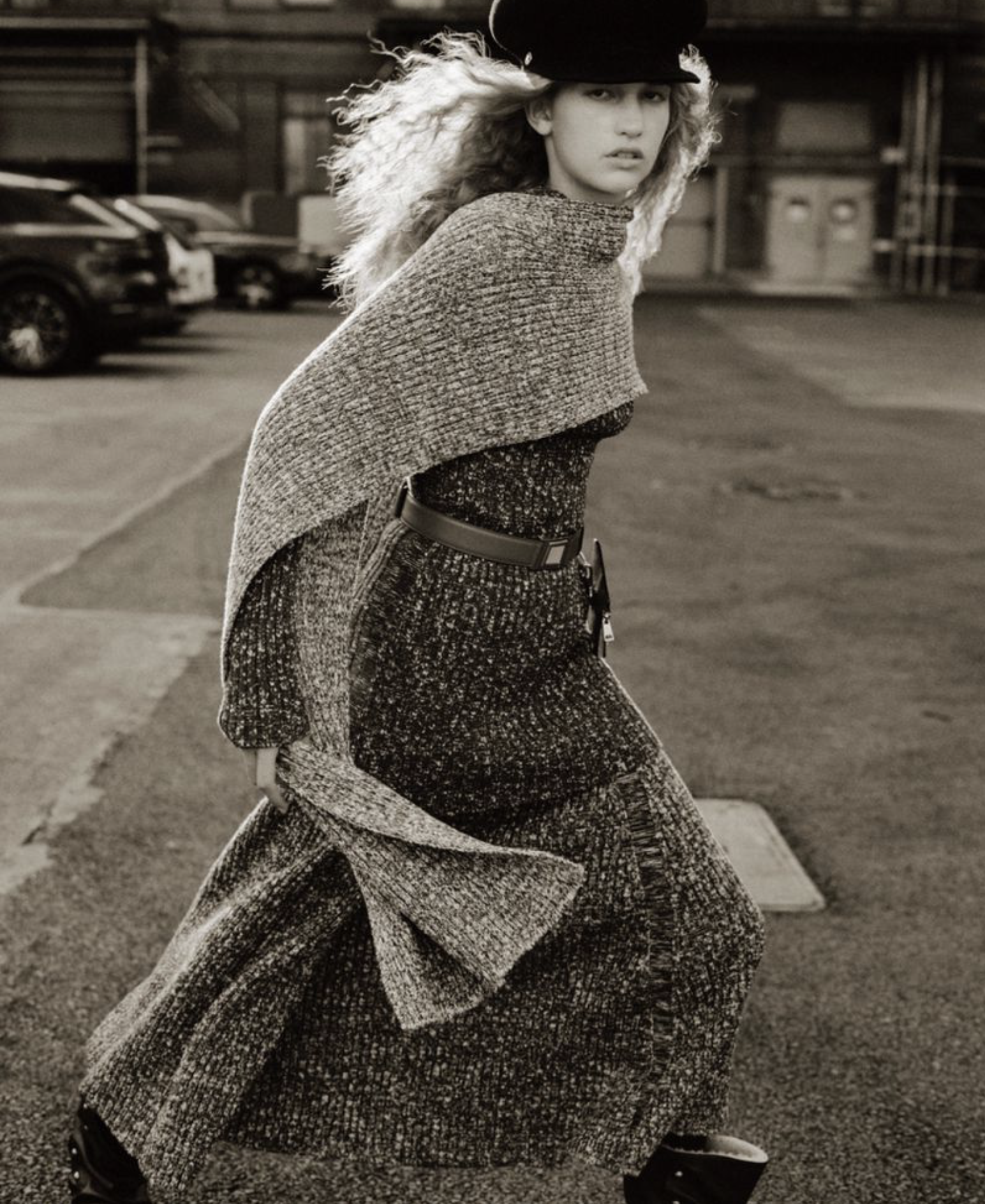 Apolline Rocco Fohrer in Oversized Winter Style for Bazaar US